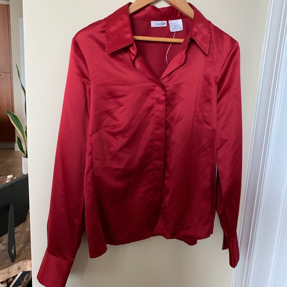 East 5th silky feeling work button down blouse
